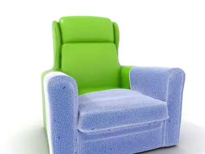 Vibrant Green Armchair model pack Low-poly 3D model