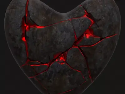 Broken Heart 3 Low-poly 3D model