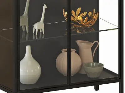RUDSTA glass door cabinet 3D model