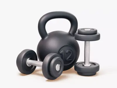 Gym Weights Set 3D model