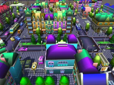Simple City Constructor Low-poly 3D model