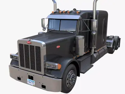 Peterbilt 379 custom cab truck Low-poly 3D model