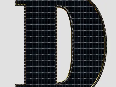 Solar Panel Letter - D 3D model
