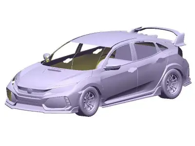 CIVIC TYPE R FK8 Full Exterior Mesh Model - 3D Laser-Scanned 3D model