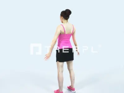 Dream L Animated Rigged Sports Woman Low-poly 3D model