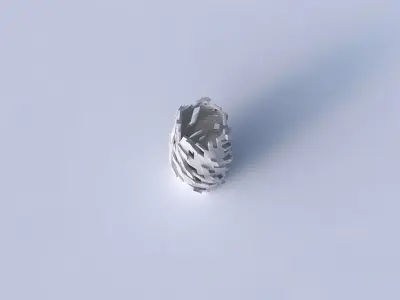 Vase twisted hexagon with cuts and bulges 3D print model