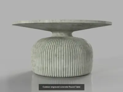 Outdoor engraved concrete Tables Collection