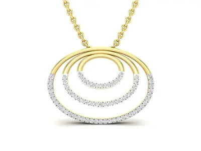 AV 433 Diamond Ladies Circle Pendant 3D print model