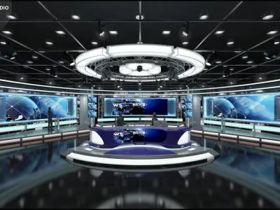 Virtual TV Studio Sets - Collection Vol 6 - 2 PCS DESIGN 3D model