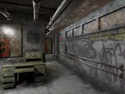 The old  Horror Room 11 Low-poly 3D model