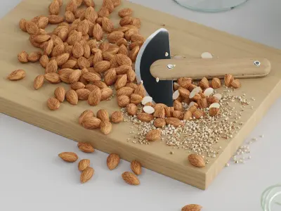 Decor Almond and kitchn utensils Set 52 3D model