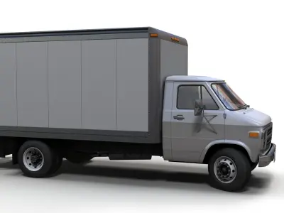 80s box van Low-poly 3D model