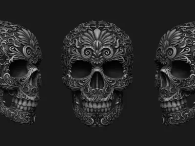 Skull ornamental  3D print model