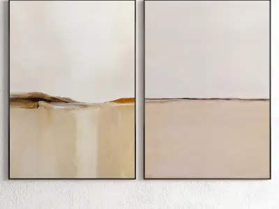 Plaster Two Photo Frame 166 Low-poly 3D model