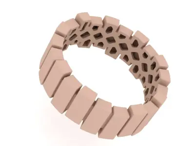 Cuban  gold ring 008 - 10 Size - 58-57-56-55-54-53-52-51-50-49 3D print model