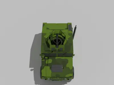 Humvee Green Army Vehicle 3D Model Low-poly 3D model