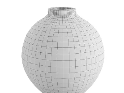 Ceramic vase with embossed pattern 3D model
