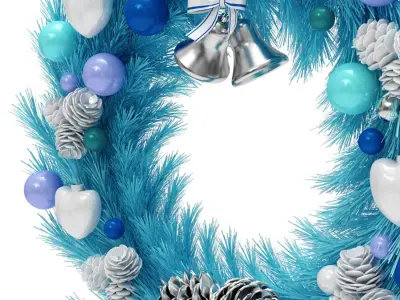 Blue christmas wreath 3D model