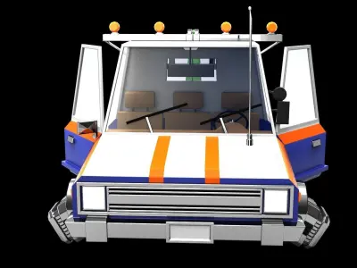 Cartoon Hover Pickup Truck Low-poly 3D model