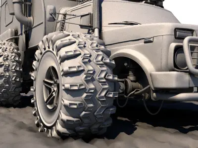 Post Apocalyptic Caravan Truck 3D model