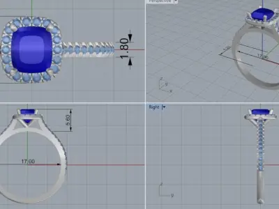 Engagement rings 3D print model shop