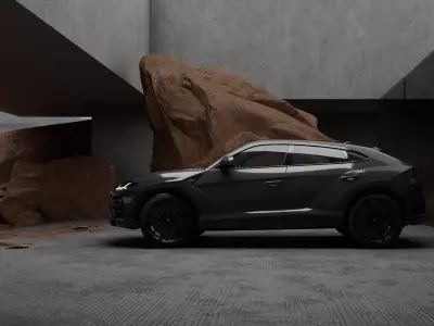 Automotive Render Scene 3D Blender File Textured 3D model