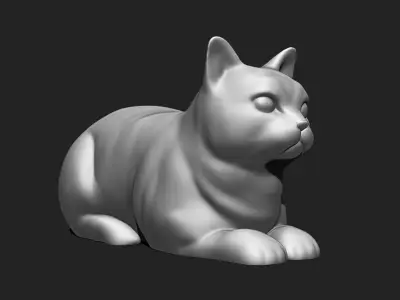 Cat for 3d Printing Sculpture STL 3D print model