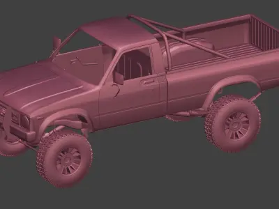 1979-1983 Toyota Hilux 4x4 Low-poly 3D model