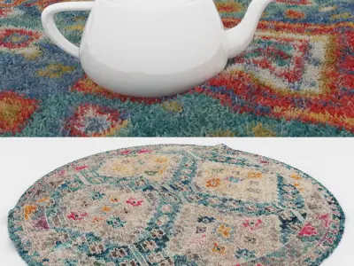 Round Rug Set 139 3D model