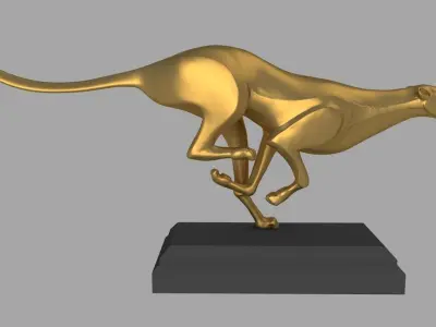 Leopard Running V2 - 3D Printable sculpture 3D print model