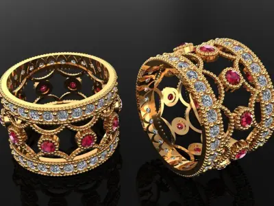 Women Ring 37 stylish engagement ring band for women 3D print model