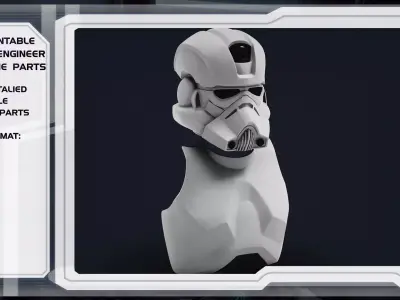 Clone Engineer Phase 2 helmet and body armor 3D print model