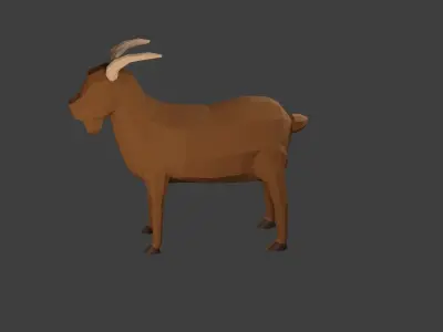 Goat 3D Model Low Poly Game Ready Blender Low-poly 3D model