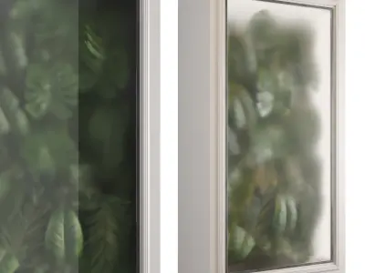 Classic light box with tropical leaf garden in frame glass 114 3D model