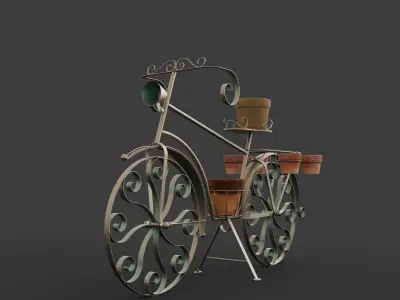 Garden Bicycle with flower pots 3D model