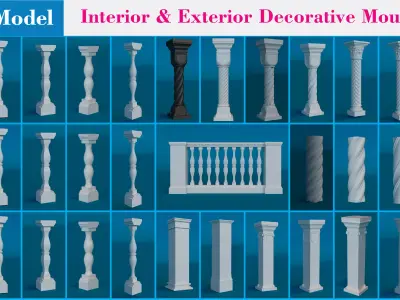 210 Interior Decorative Mouldings Collection 3D model