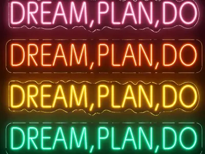 Dream Plan Do Neon Signs 3D model purchase