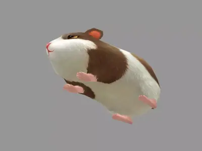 Cartoon Hamster Low-poly 3D model