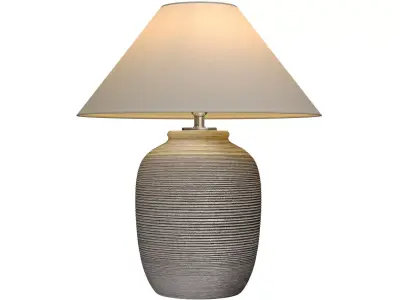 Grey Fluted Nightstand bedside European Ceramic Table Lamp 3D model