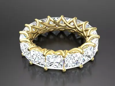 Ring M18 The luxury female ring with gems wedding 3D print model