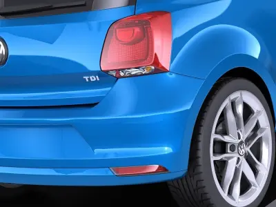 Volkswagen Polo 3door 2015 VRAY 3D model