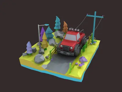 Cartoon Car collection toon vehicle animation character sport 3D model