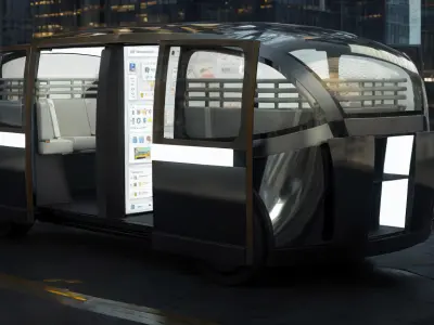 Self-Driving Taxi Shuttle 3 3D model