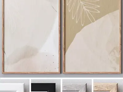 Set of large wall paintings 499 3D model