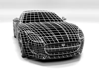 JAGUAR F-TYPE CABRIO CLOSE LOWPOLY Low-poly 3D model