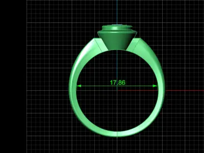 STL 3DM Print Ready Women Diamond Ring Lightweight Printable  3D print model 74