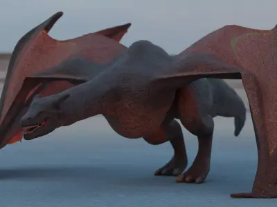  Wyvern-Fully Rigged Dragon Low-poly 3D model
