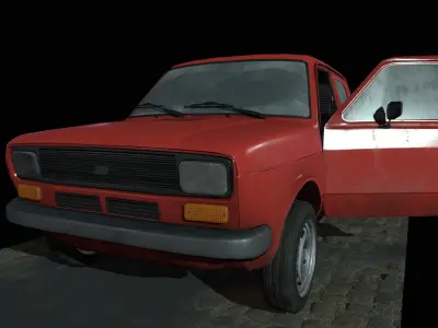 Old car  Low-poly 3D model