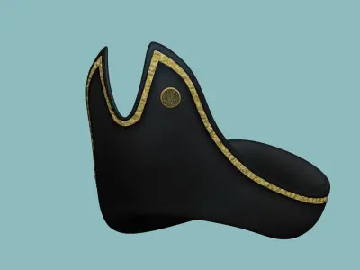 Long Pirate Hat - Corsair Costume Low-poly 3D model
