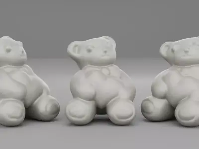 Ceramic Teddy bear with heart 3D print model